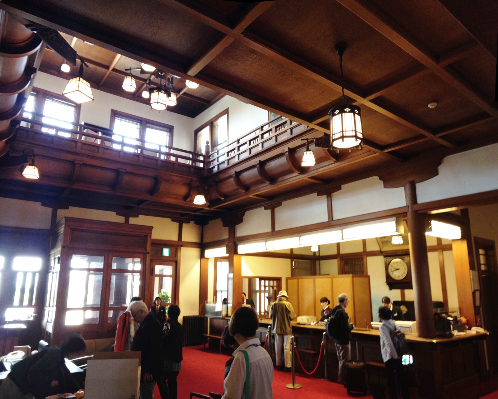 Stock orientation photo of the Nara Hotel lobby.